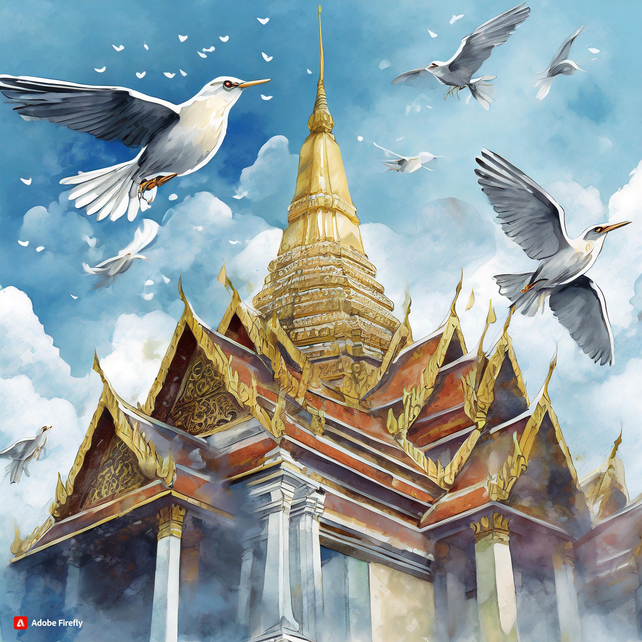  Firefly bangkok thailand temples blue skies birds flying jpg